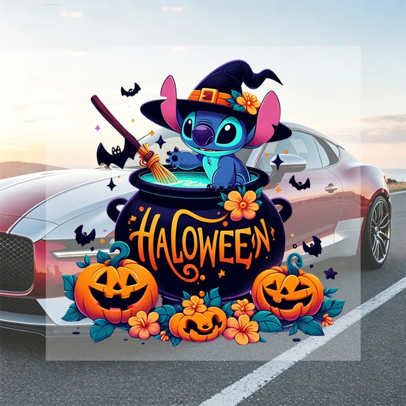 Car Stickers Halloween Playful Vinyl Decal Waterproof Die Cut for Fuel Tank Gas Cap Motorcycle Helmet Auto Decor