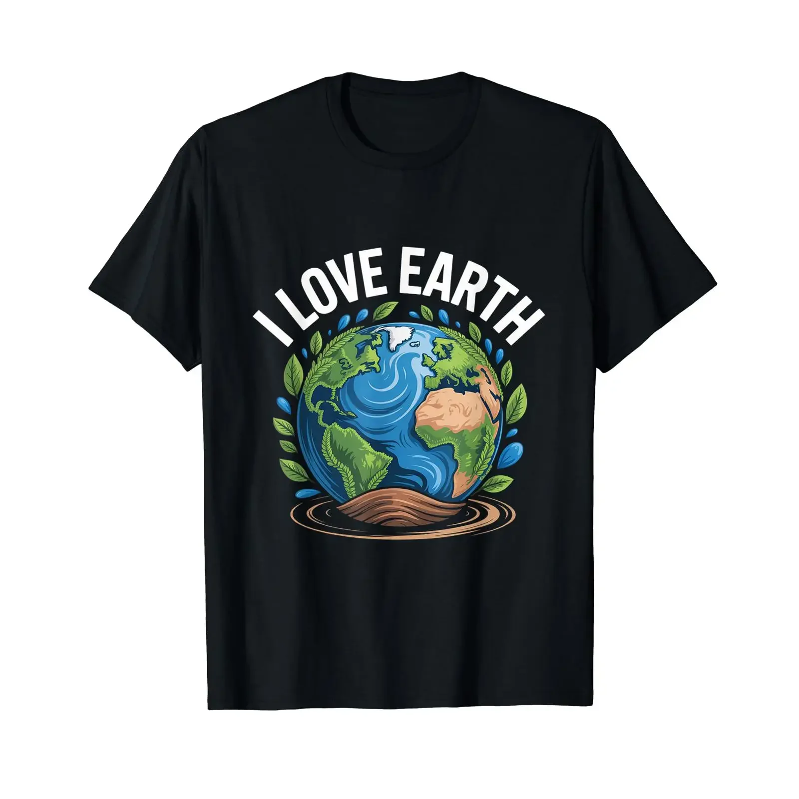 I Love Earth Environmental Message Design Affordable T Shirt vintage Washed graphic streetwear Soft designer clothes homme
