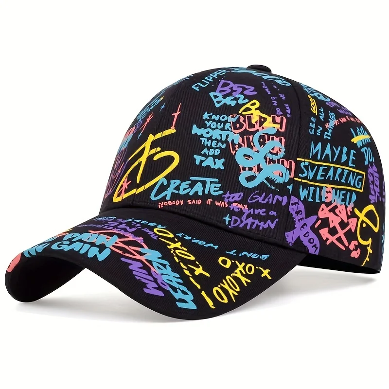 Fashion Graffiti Printing Baseball Cap Outdoor Cotton Casquatte Hat Men Women Summer Sun Hats Adjustable Hip Hop Caps Gorras