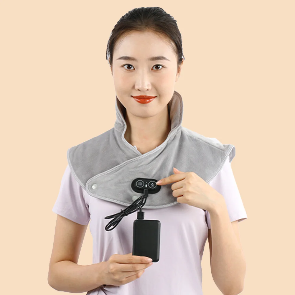 Shoulder Neck Pad Massager Electric Heating Cervical Brace Wrap Hot Compress Cervical Shawl Warmer Fatigue Warm Back Brace Tool