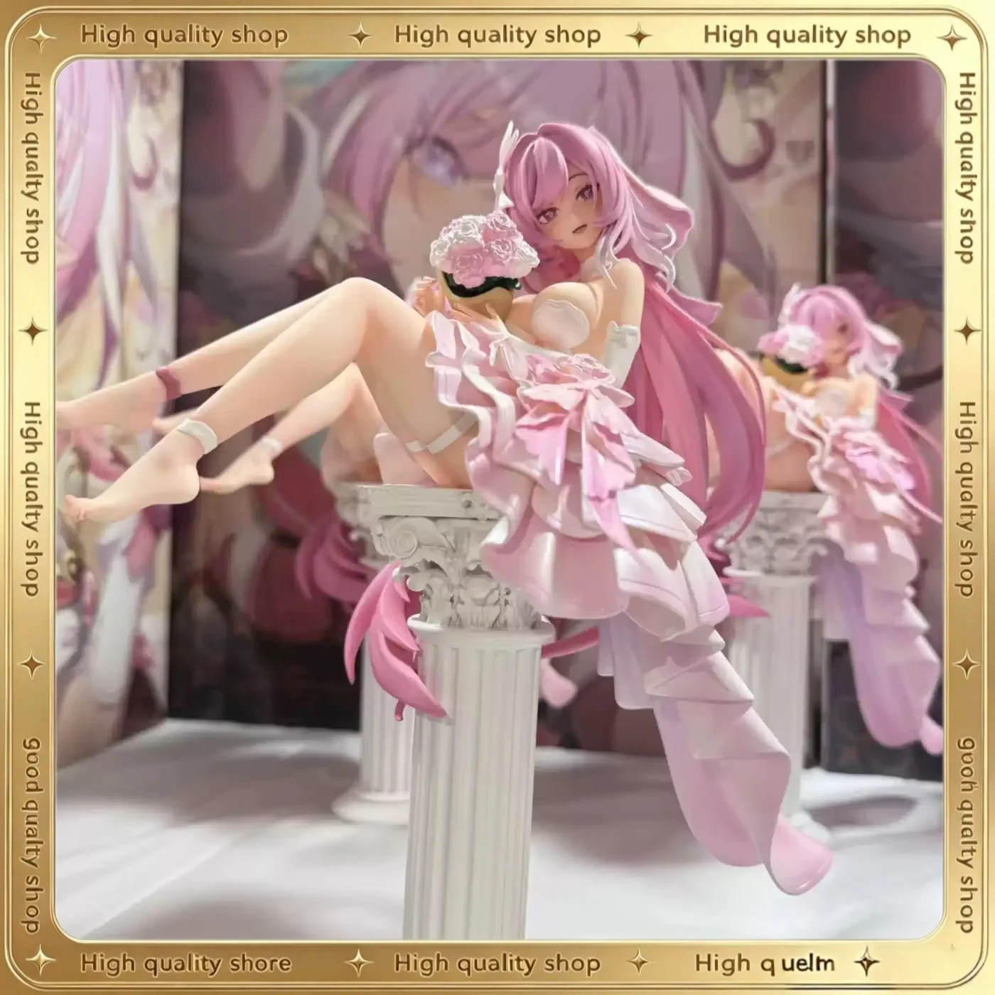 Nouveau ‌ Elysia ‌   Figurines Honkai Impact 3, collection de figurines d'anime, décoration, jouets, 1/6, robe de mariée, PVC personnalisé, cadeau d'anniversaire