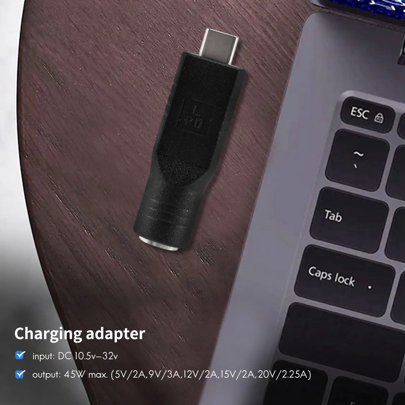 B02B-DC Jack 7.4 x 5.0Mm Input To USB-C Type-C Power Plug Charge Adapter for Laptop Phone