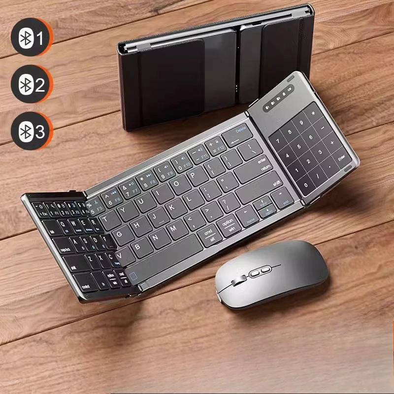 Compact Foldable Bluetooth Keyboard - Desktop & Laptop Compatible