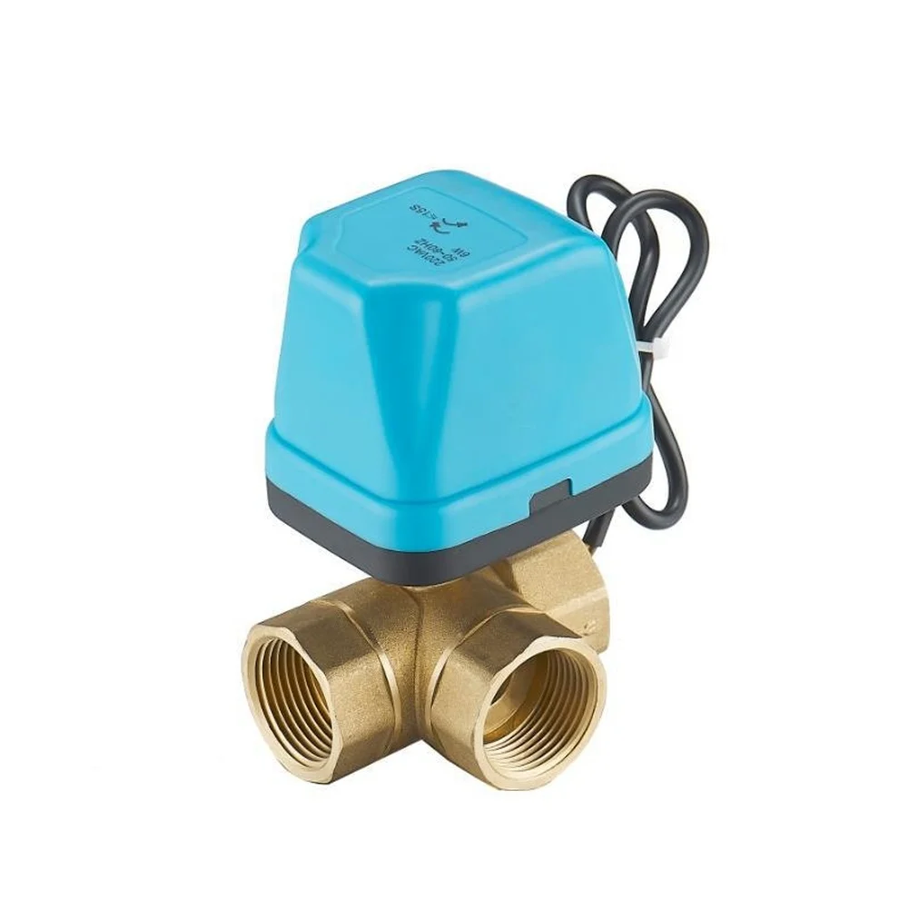 Electric Ball Valve For Plumbing Electric Valve Heating Control Valve 3 Way Motorized Valve Wear Resistant Brass