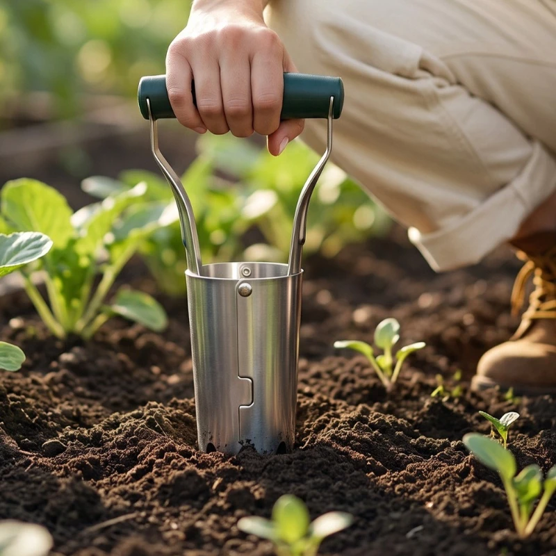 Farm Seedling Transplanter Thickened Side Opening Punching Tool for Vegetable Corn Seedling Transplant and Planting