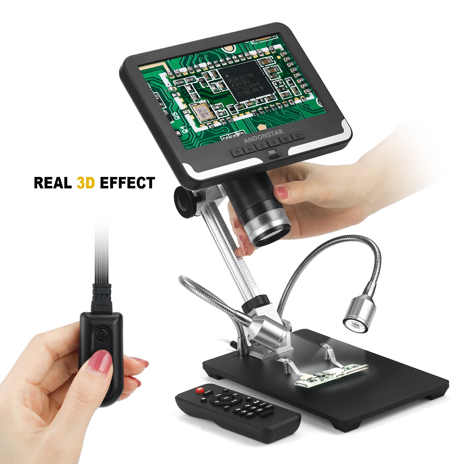 

7Inch Screen 200X 2MP 1080P Digital Microscope CMOS Borescope Handheld Endoscope for CPU Soldering PCB Repair Otoscope Camera