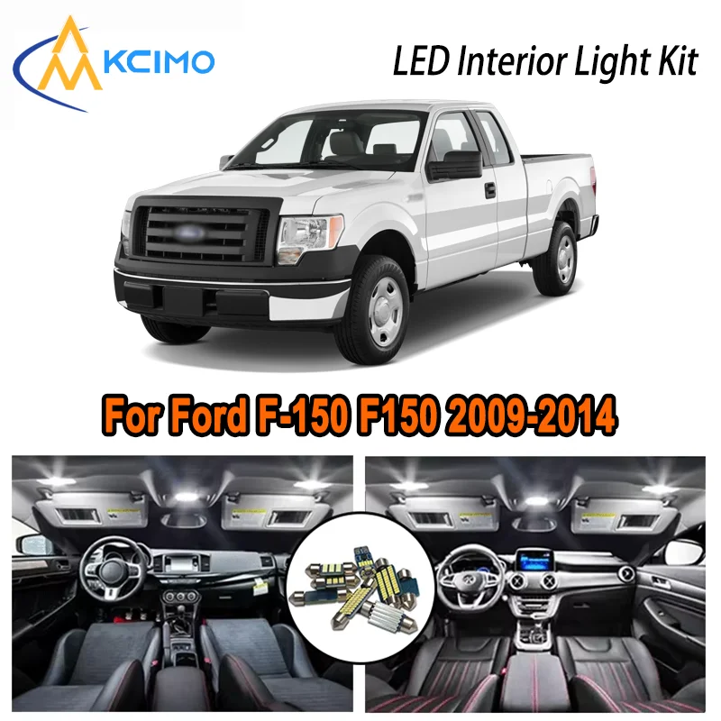 

For Ford F-150 F150 2009-2014 2009 2010 2011 2012 2013 2014 LED Interior Dome Map Trunk Light Kit Car Led Lamps Canbus No Error