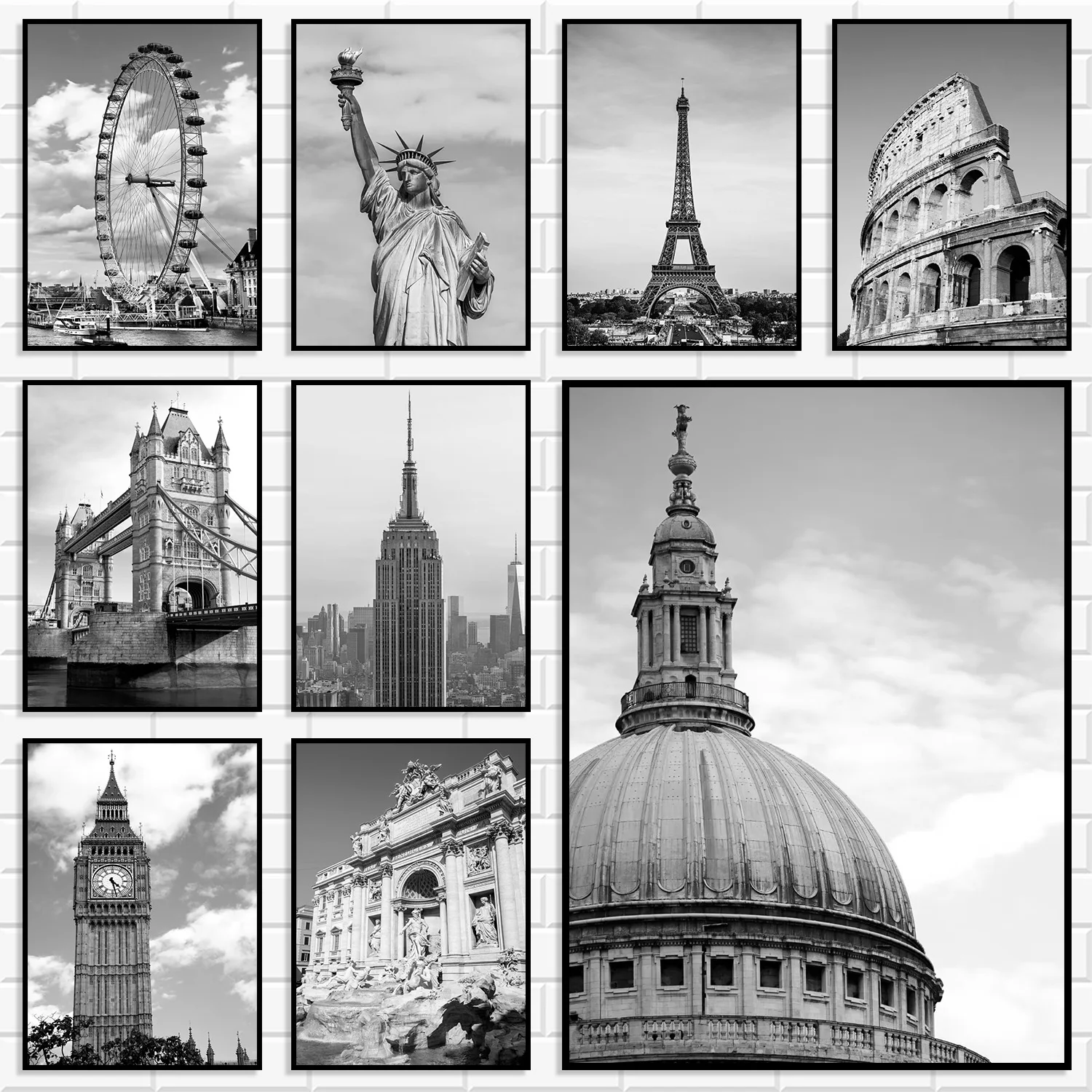 Home Decor London - Minimalist Black White Architecture Canvas Print