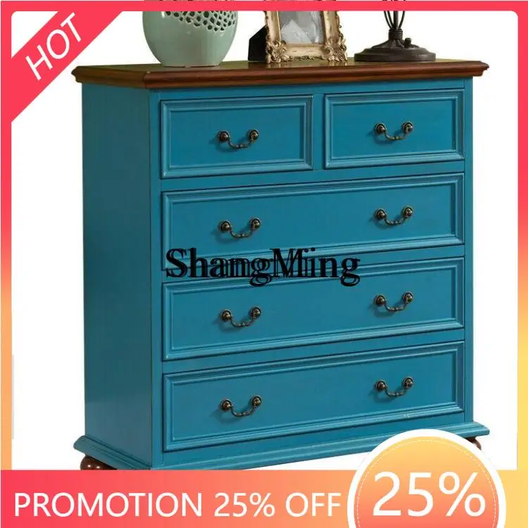 

ZYY exquisite advanced solid wood retro foyer entrance bucket cabinet bedroom bedside storage five bucket locker