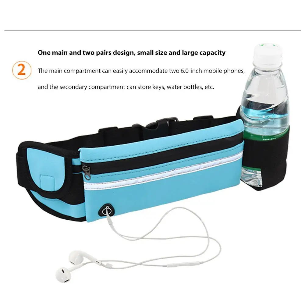 Sports Running Waist Belt Bag Pack Pockets for Men Women Fanny Pack Mobile Phone Bag Gym Running Cell Phone Jogging Run Cycling