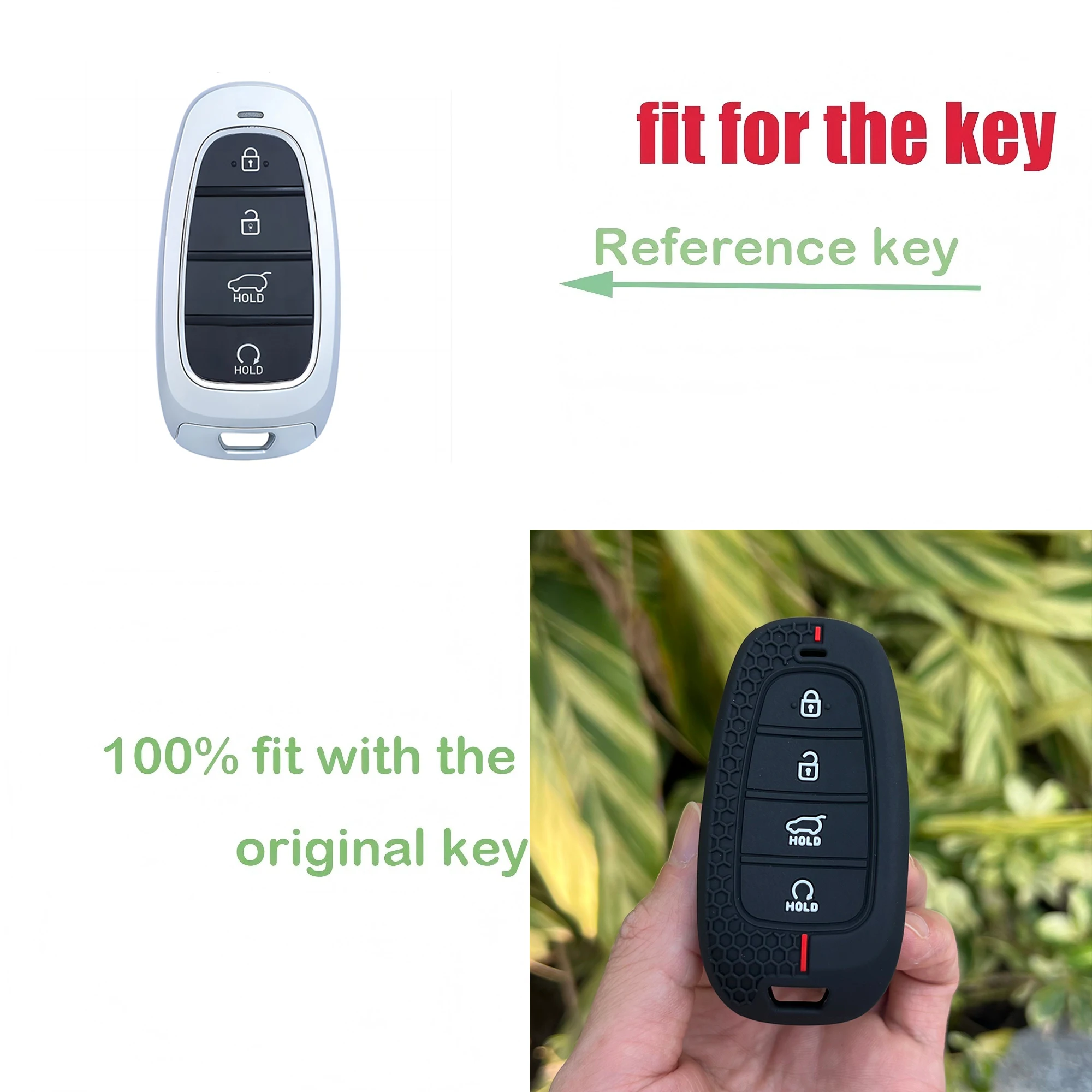 

Silicone Car Remote Case Fob Holder Protector for Hyundai Nexo Sonata 4 Buttons Smart Key Cover Shell Bag Keychain Accessories