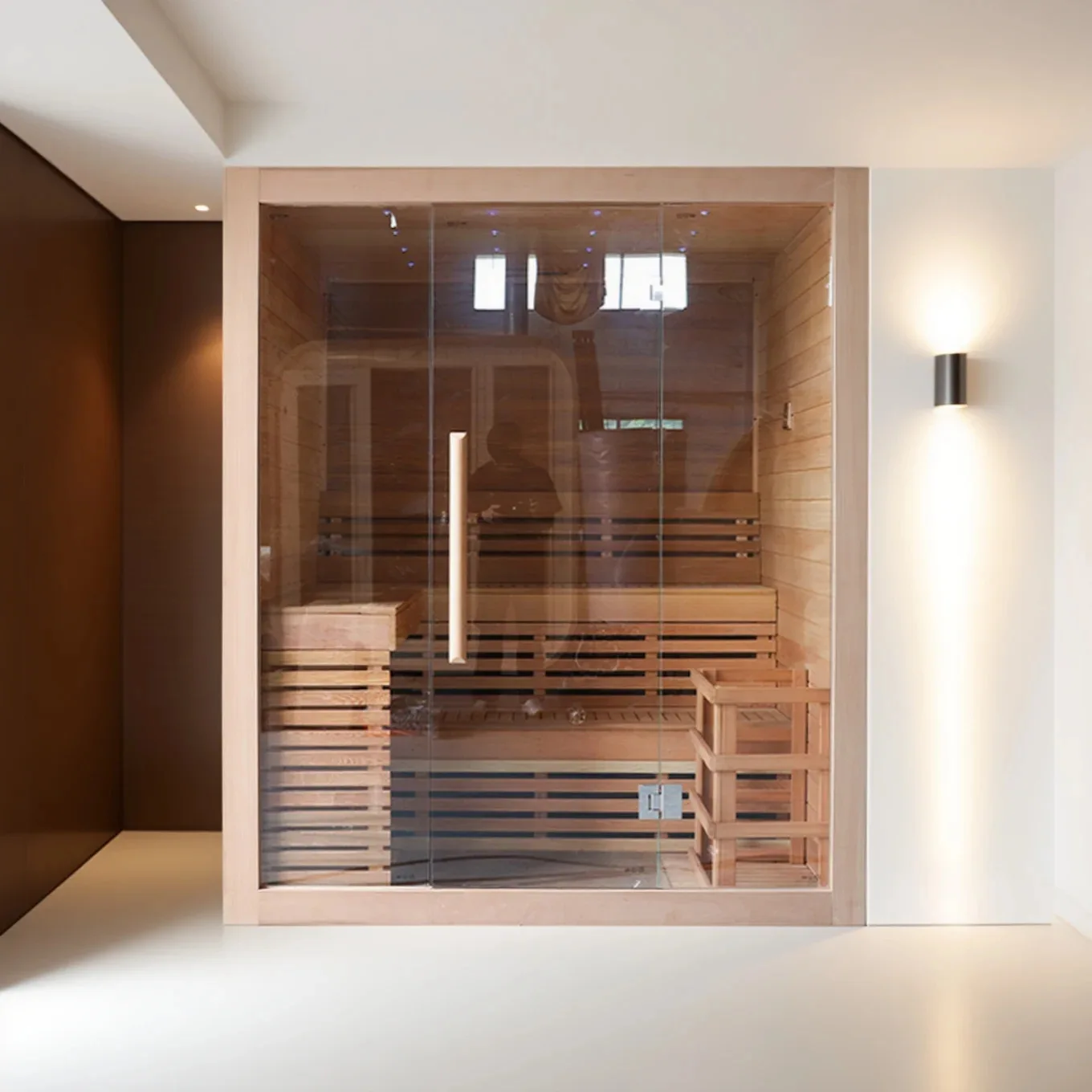 ساونا من الخشب الصلب الراقية، غرفة بخارية منزلية فاخرة وتجارية، ساونا خشبية بوتيك