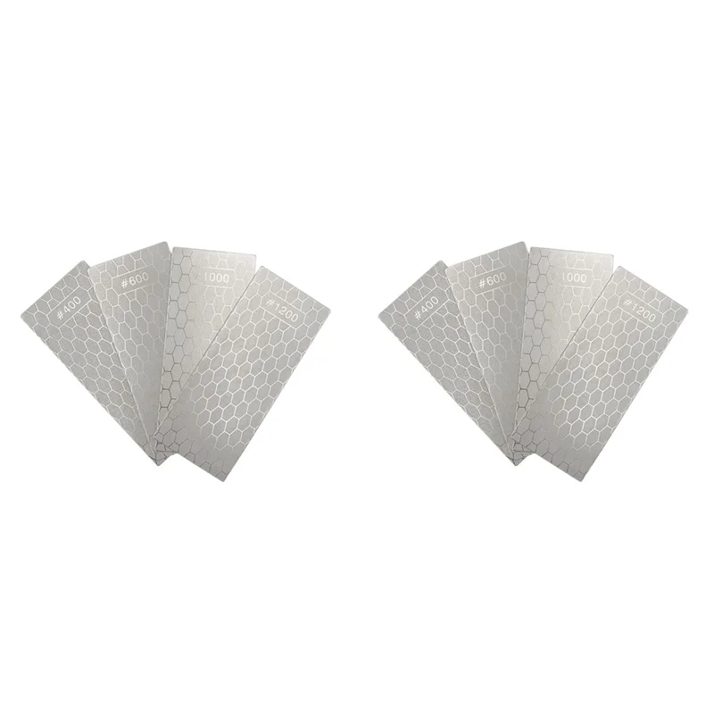 

YWDZ-8Pcs Diamond Sharpening Stones,With Non-Slip Mat, 400/600/1000/1200 Grit, Whetstone Honeycomb For Kitchen Sharpening
