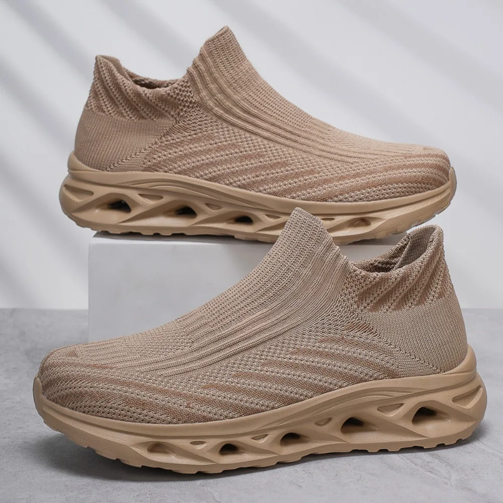 New Men's Running Shoes Wide Head Breathable Casual Footless Sports Shoes Fuzhou Jinniu County Large Size Sock Style