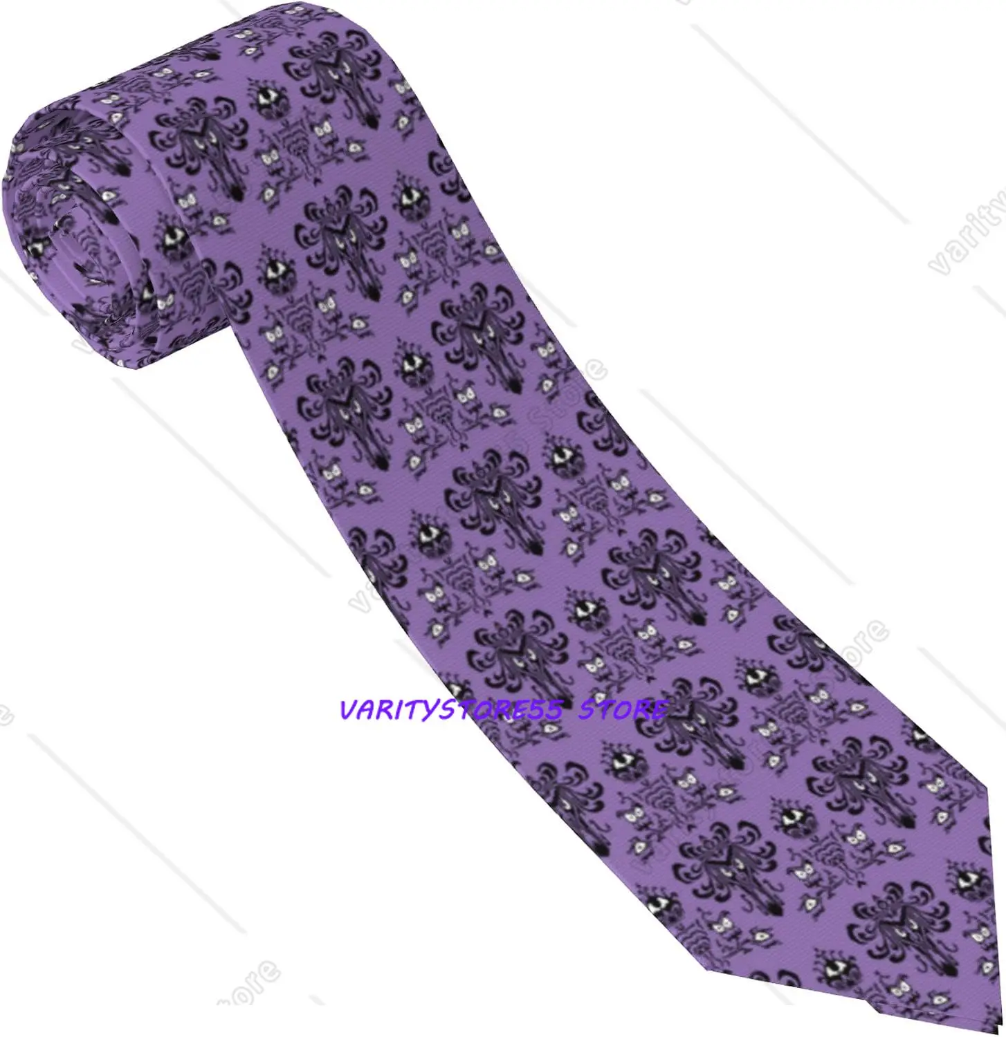 Haunted the Mansion Ties for Men Funny Neckties Polyester Textile Soft Neck Ties for Weddings Party Valentine's Day