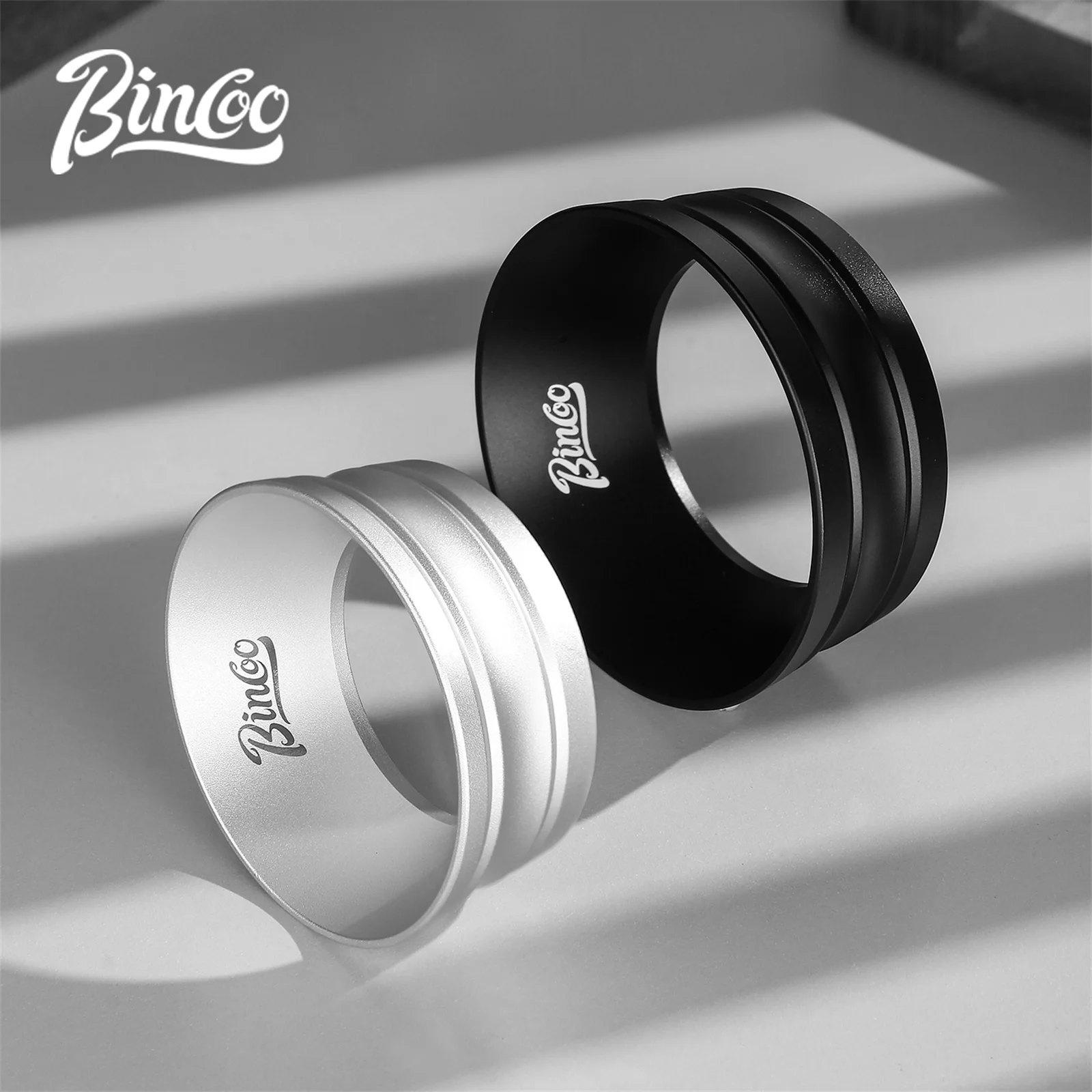Bincoo Universal Portafilter Dosing Ring, 3.2cm Anti-Spill Aluminum Funnel with Strong Magnets Fits 51mm and 58mm Coffee Handles