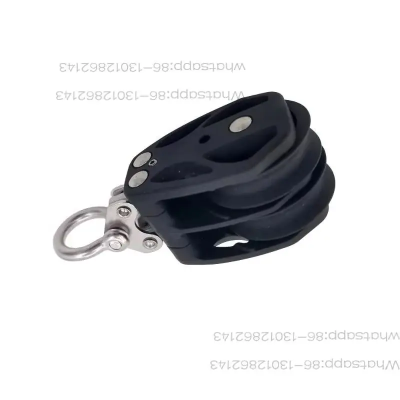 2026   ble Pulley Block with Stainless Steel Shackle, Marine Black Nylon Pulley for Boat Yacht, Heavy Duty Corrosion Resistant