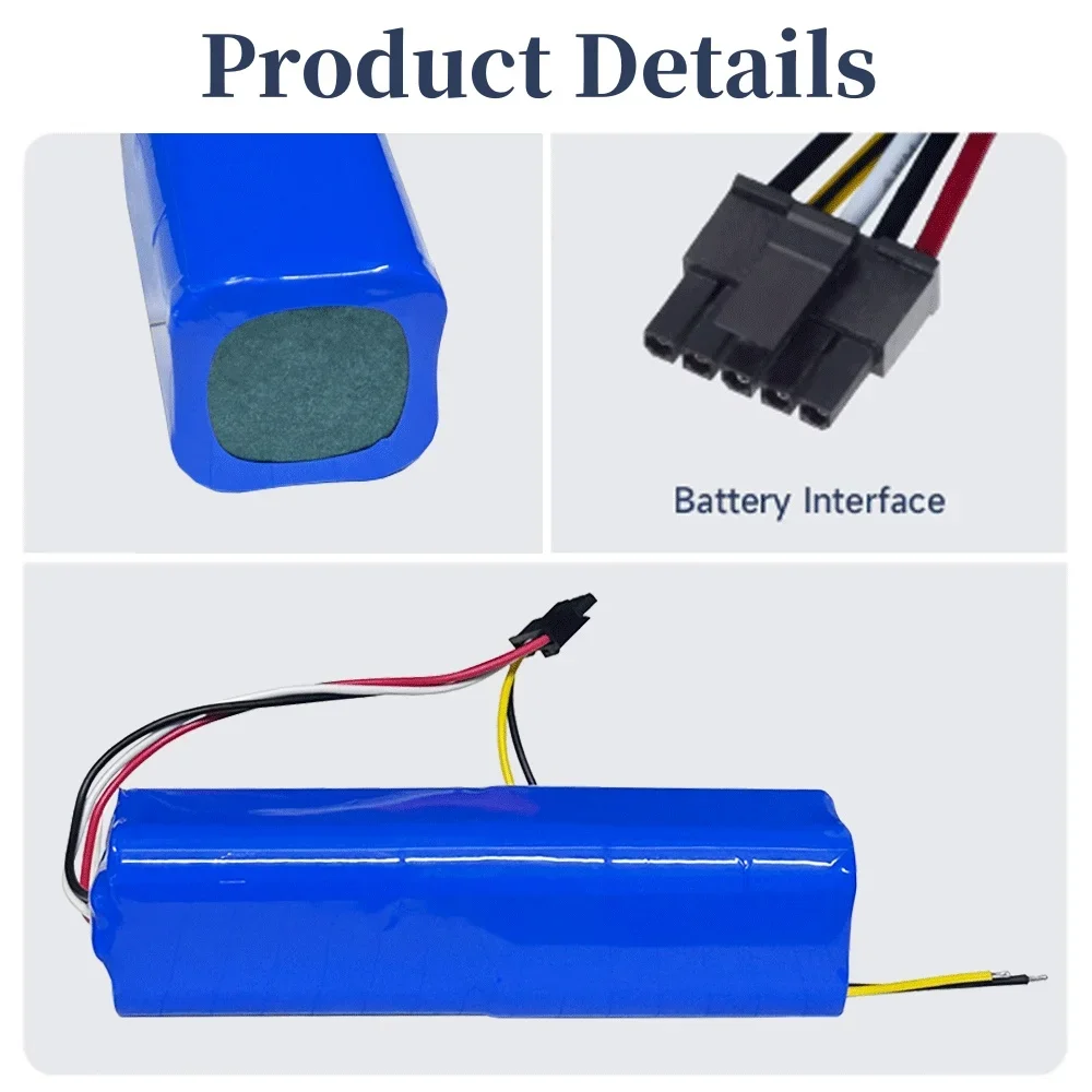 Bateria de iões de lítio adequada para aspirador robótico, 14.8V, 4800mAh, 4090, 5090, 3090, 1690, 1890, 2090