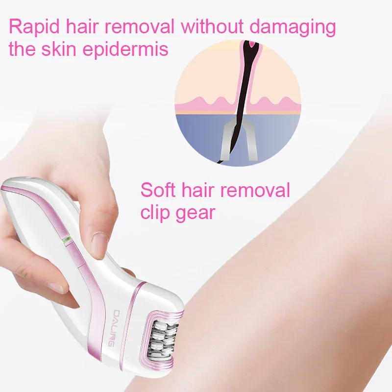 DALING DL-6015 portable Women's  hair removal device, shaver,hair removal device with light, usb charging