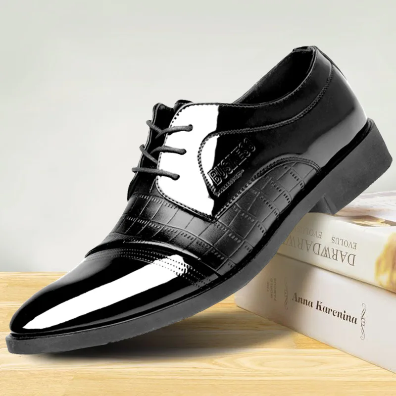 

Newest Italian Oxford Shoes for Men Luxury Patent Leather Wedding Shoes Pointed Toe Dress Shoes Classic Derbies Plus Size 38-48