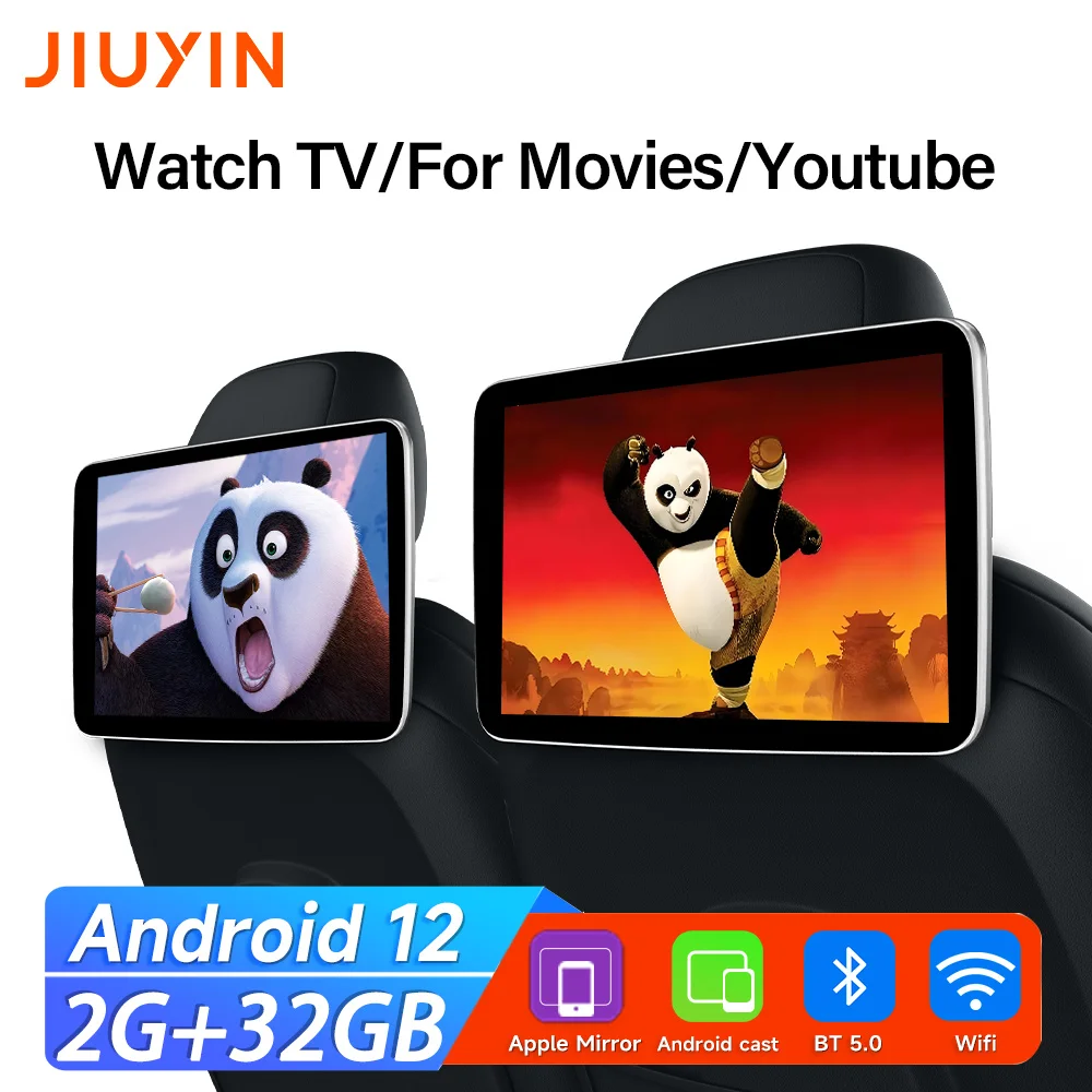 

JIUYIN Android Headrest Monitor Display IPS Tablet Touch Screen For Car Rear Seat Player Bluetooth Video Music HDMI IN