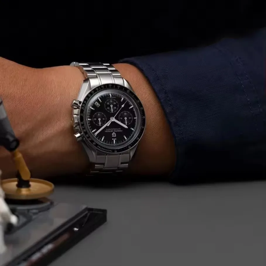 PAGANI DESIGN 500 Speedometer Circle Sport Chronograph AR Sapphire Japan Movt Luxury Men Watch 316L All Steel Luminous Man Watch image 2