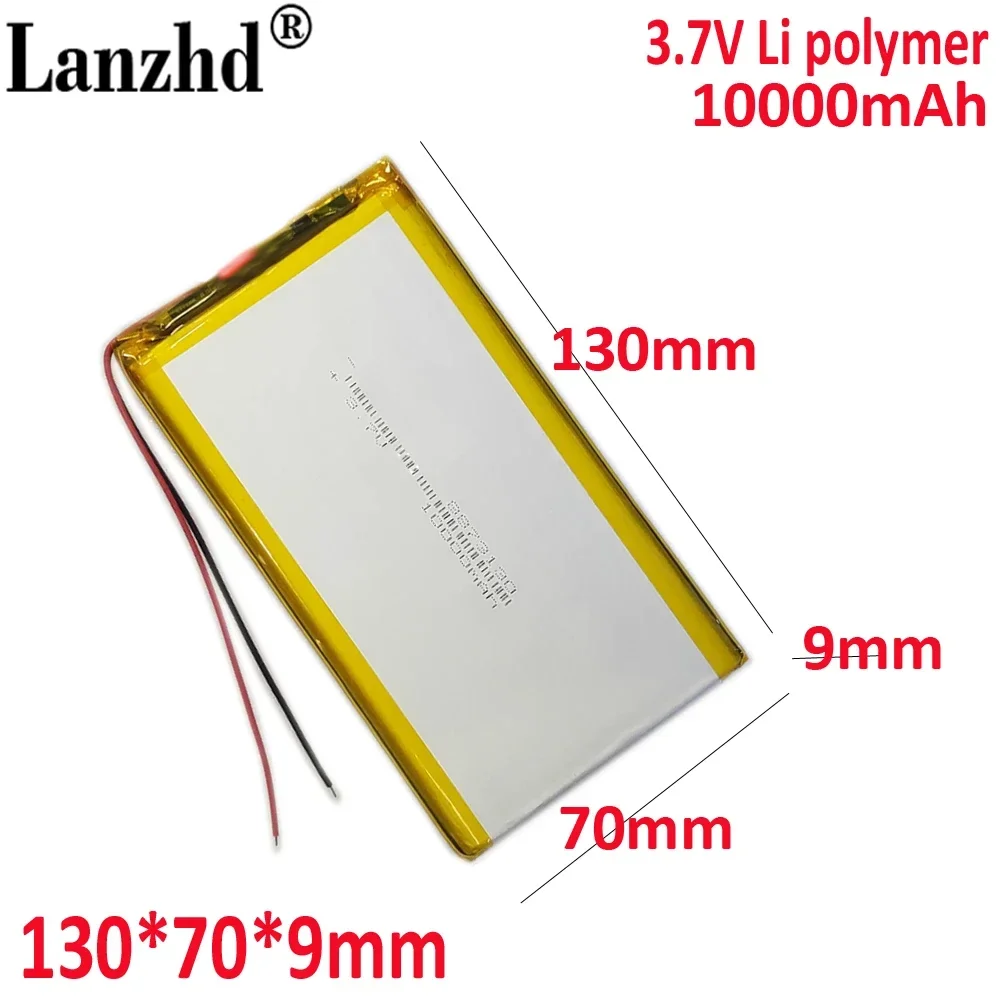 3.7V lithium battery 8870130 8873129 9070130 1070130 For LED table lamp mobile power tablet bank  DIY battery 10000mAh