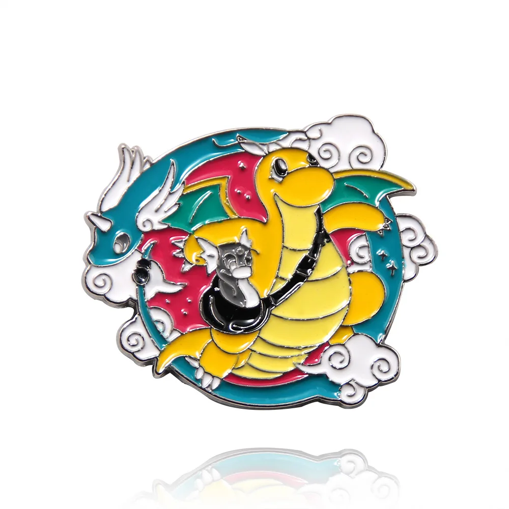 Broche Pokémon Cartoon, Elfos Raros, Rayquaza, Emblema Anime Groudon, Pin Esmalte de Lapela, Acessórios Mochila, Jóias de Moda, Presentes, Novo