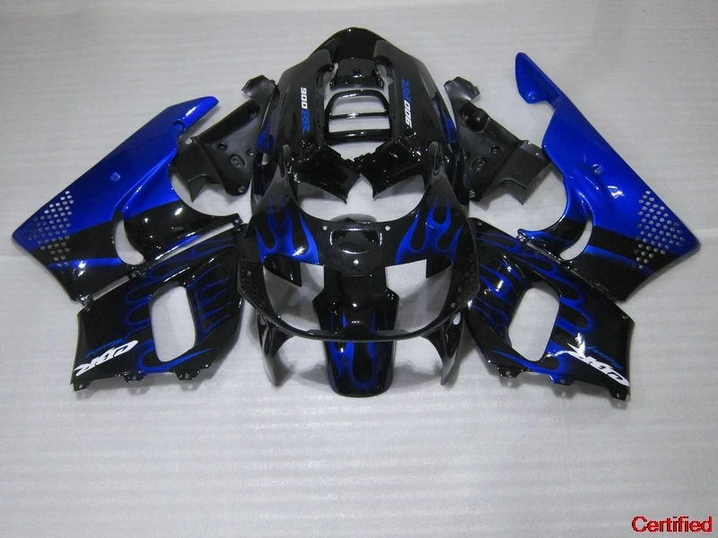 

Moto Parts Fairing Kit For Honda CBR900RR 1996 1997 Blue Flames Black Fairings Set CBR900RR 893 96 97 OI22