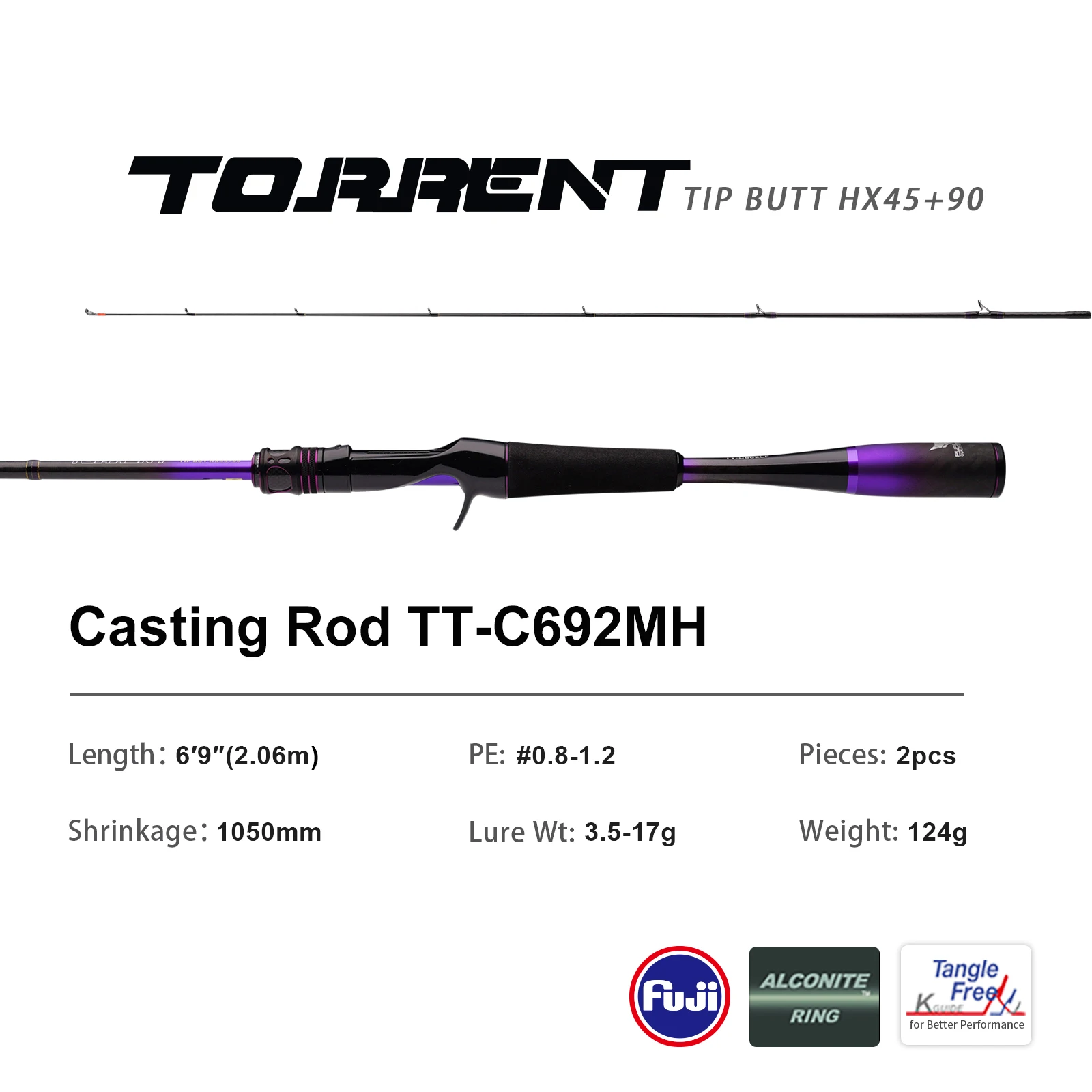 PURELURE TORRENT オールフジ 一般ルアーロッド ハイカーボン ロング