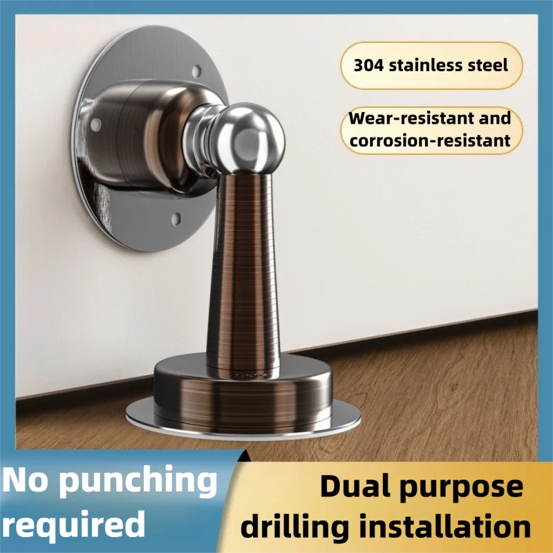 

Магнитный дверной стопор на клейкой основе, без сверления, бесшумный, с функцией притяжения, защита пола от ударов, аксессуар для безопасности дома