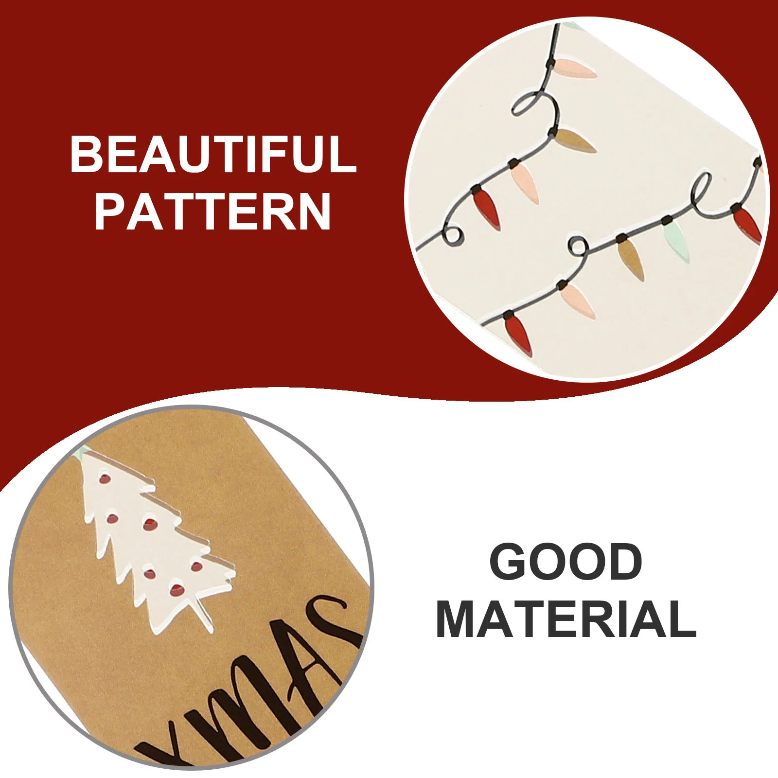 

24pcs Christmas Tree Decoration Hanging Card Tag Pendant Paper Party Tags Supplies Present Wrapping Label Ornament Xmas Festive
