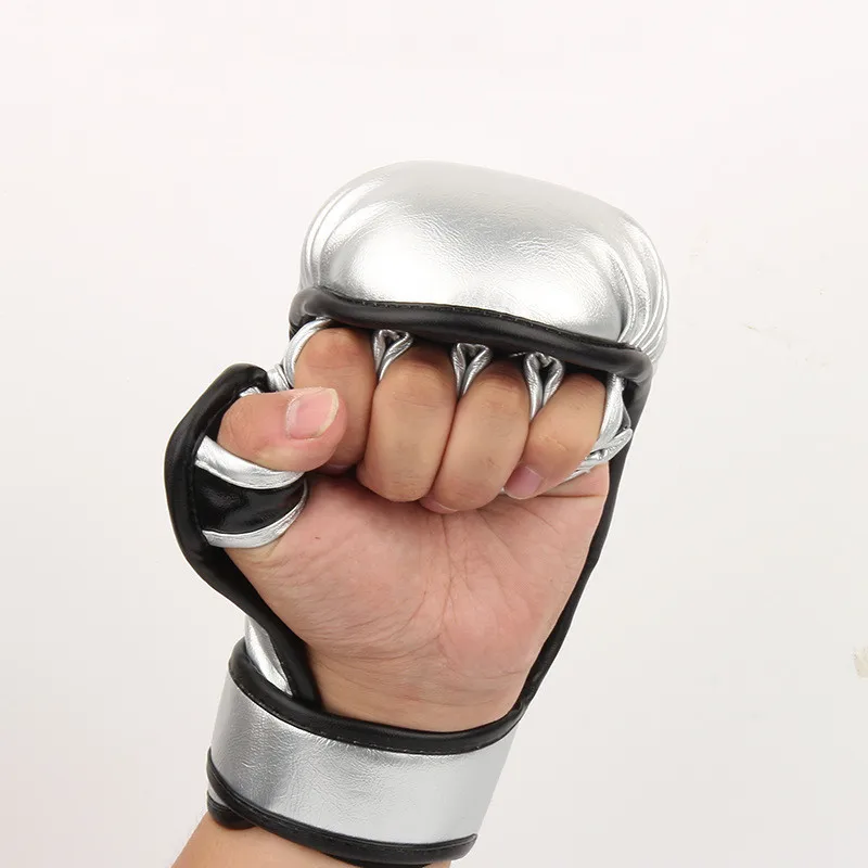 MMA Half Finger Boxing Gloves PU Thickened Sanda Fighting Karate Sports Training Gloves Muay Thai Boxing Training Accessories