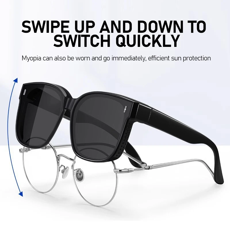 Polarized Fit Over Sunglasses Women Men Square Oversized TR90 Frame Sun Glasses Vintage UV400 Driving Over Glasses Eyewear