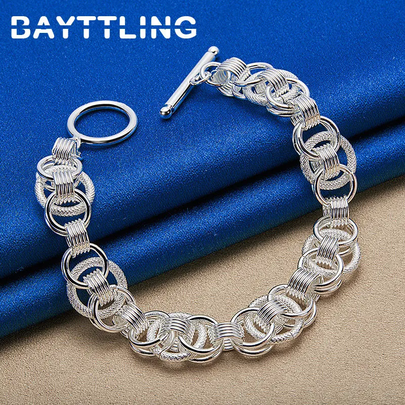 

925 Sterling Silver 8 Inches Fine Braided Chain Bracelet For Women Fashion Wedding Party Men Hip Hop JewelryCharm Accessories