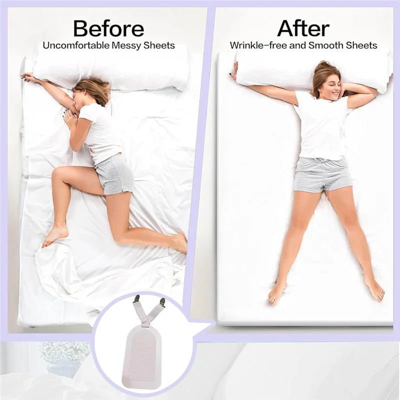 

Bed Sheet Holders Straps Keep Sheets Tight,4Pcs Adjustable Fitted Sheet Clips Fastener Suspenders Elastic Gripper Holder-A98U