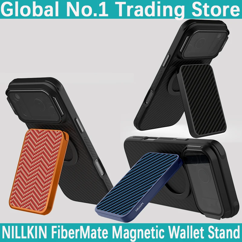 

NILLKIN with Card Holder For with iPhone 17 16 15 14 Pro Max, For with Samsung S26 S25 S24 Ultra Aramid Fiber Magnetic Holder