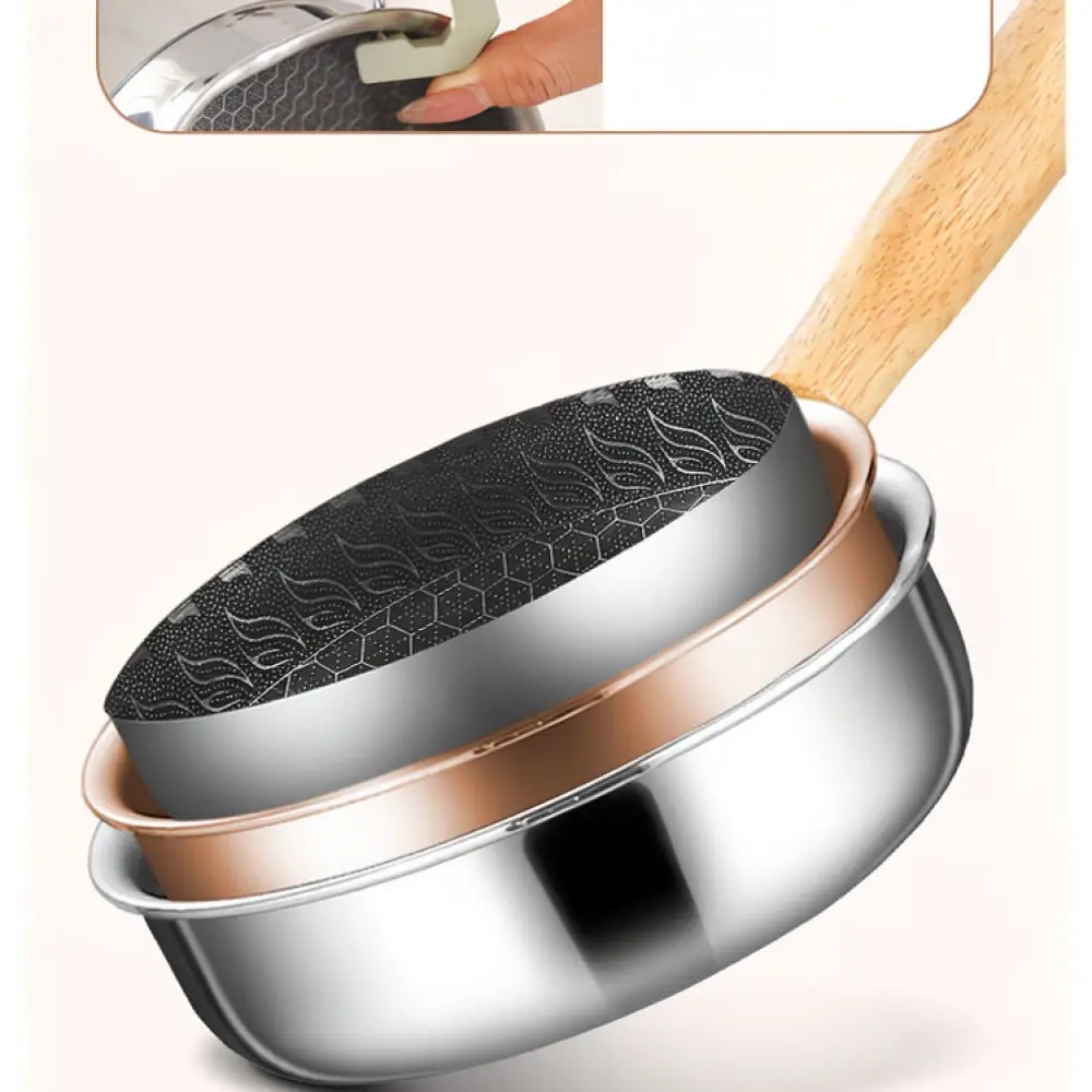 316 Stainless Steel Frying Pan Honeycomb Surface Nonstick Skillet Durable Kitchen Cookware For Home Daily Cooking Easy Clean