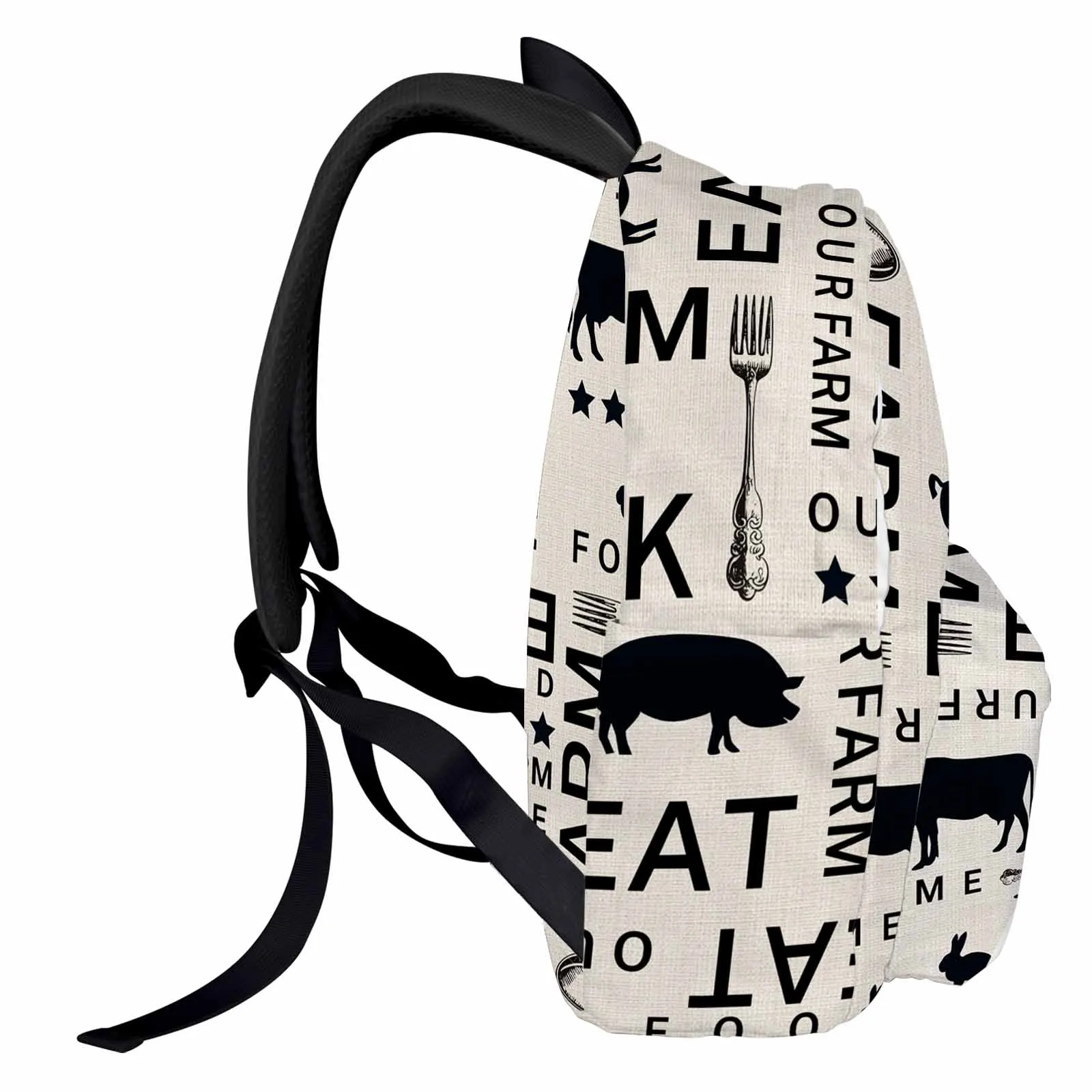 Farm Chicken Cow Pig Animal Backpack School Bags for Teenagers Students Laptop Bag Women's Casual Travel Backpack