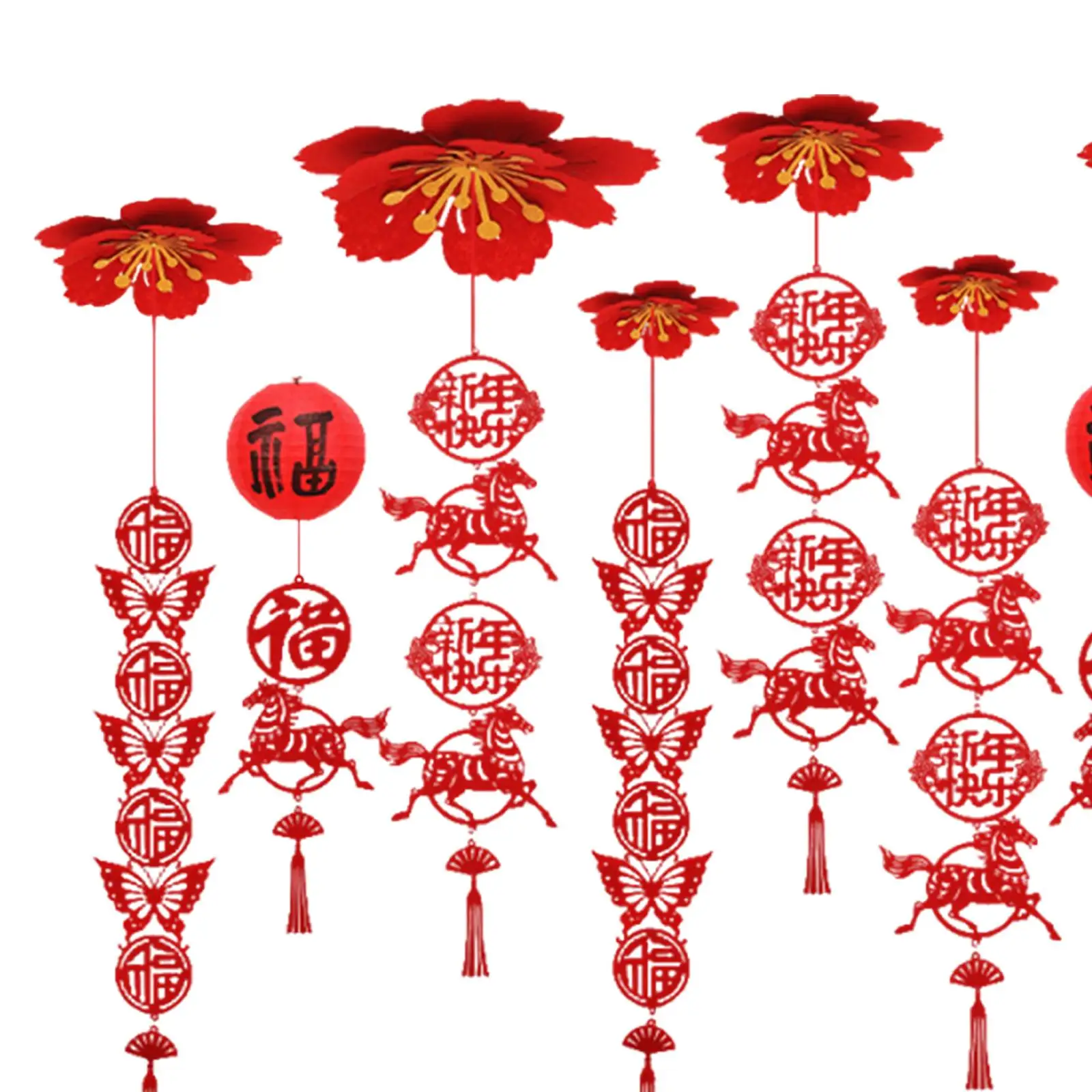 Red Felt New Year Ceiling Decoration Tassel Pendant Traditional Horse Year Decor for Chinese Party Event view 6