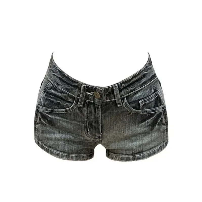 

Summer Women Y2k Streetwear Gyaru Harajuku Fashion Grunge Vintage Coquette Low Rise 2000s Jean Shorts Denim Hot Pants Japanese