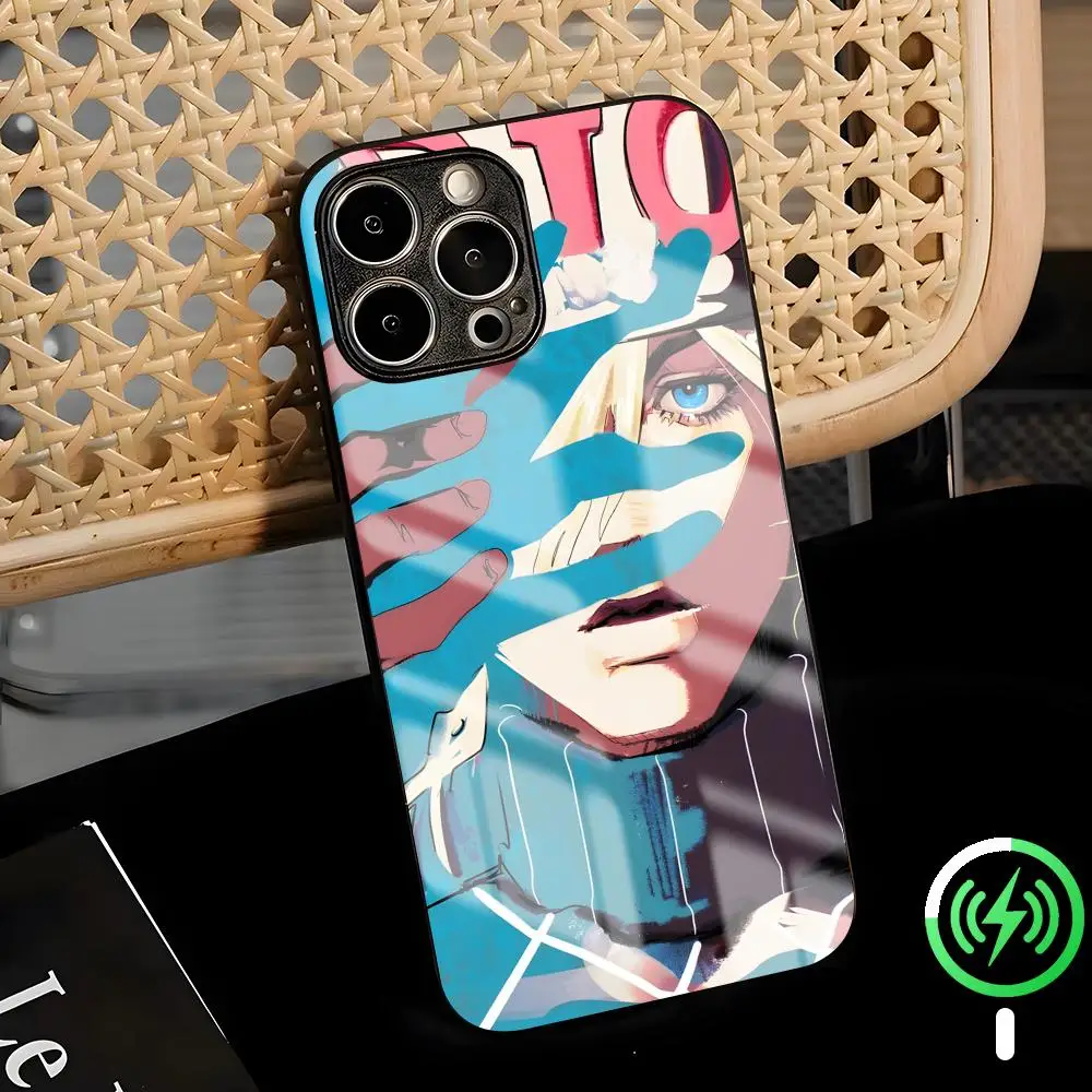 Funda para teléfono JoJo Part 7 Steel Ball Run para iPhone 17 Air 16 e 15 14 13 12 11 Plus Mini Pro Max, funda magnética de vidrio.