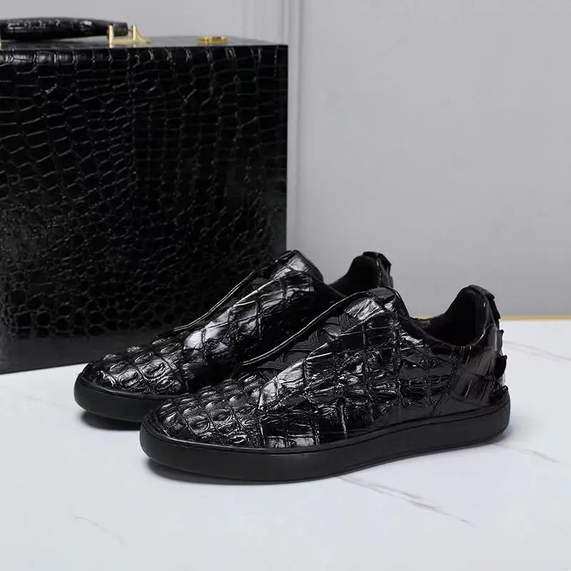 2024 new arrival Fashion Crocodile Skin causal shoes men,male Genuine leather sneakers pdd522