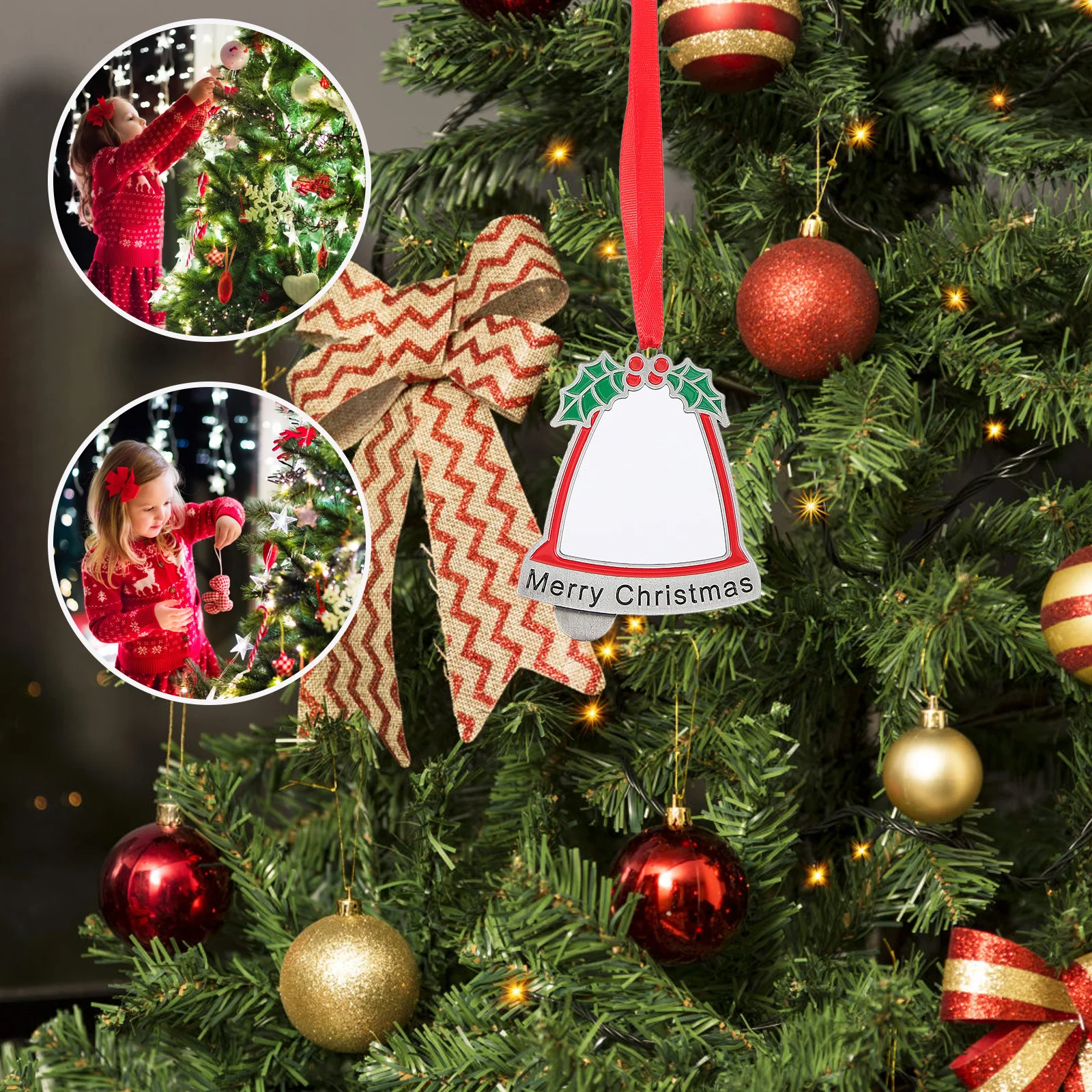 

Xmas Tree Decoration Christmas Bell Shaped Ornament Cloth Metal Handmade Unique Gift Home Decor Indoor Hanging Decor