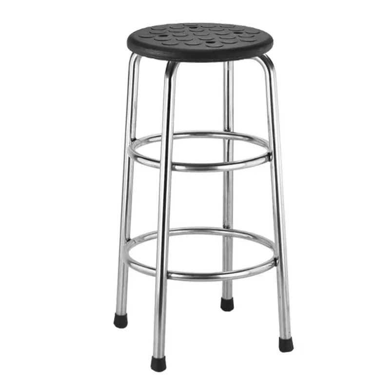 304 stainless steel dining chair low stool thickened and raised work chair canteen restaurant round bar high
