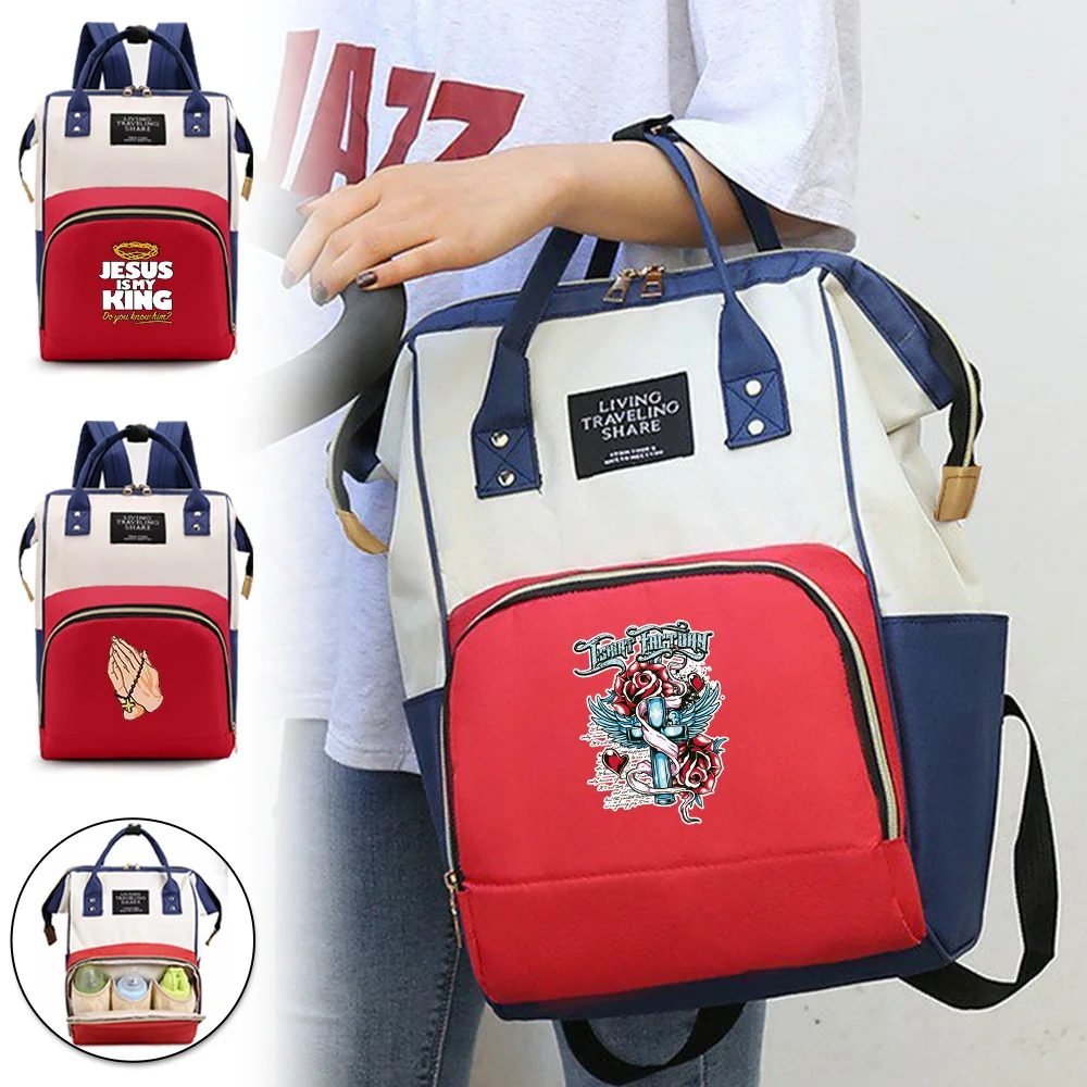 

Mommy Pack High Quality Multifunction Mother and Infant Bag Jesus Series Lightweight Maternity Backpack with Compartments