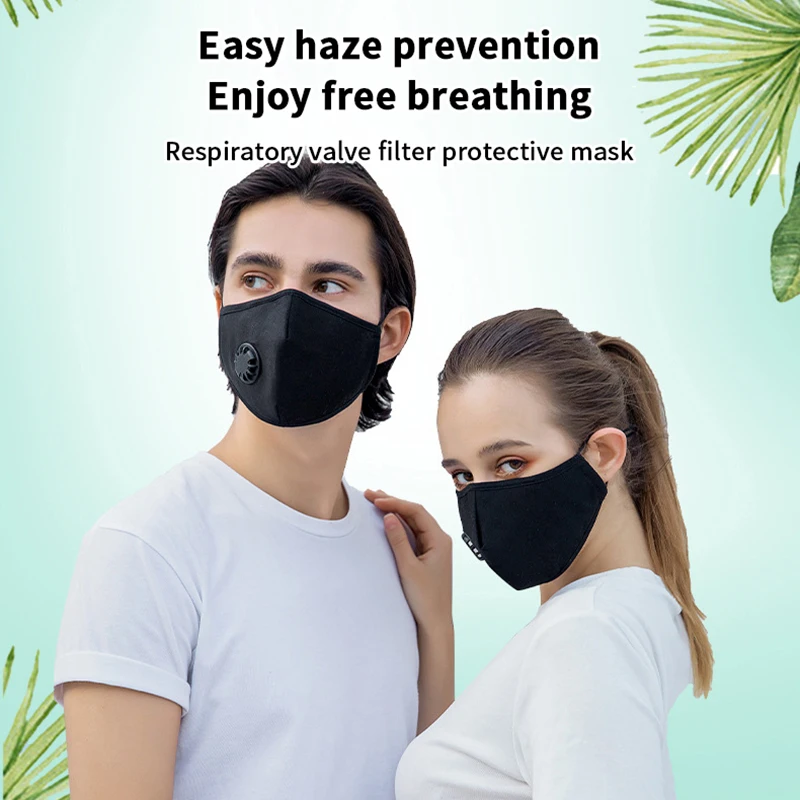 Anti-pollution PM2.5 หน้ากากกันฝุ่นล้างทําความสะอาดได้และนํากลับมาใช้ใหม่ Pluggable ปะเก็นผ้าฝ้าย Unisex Travel PPE หน้ากากสบายและ Breathable