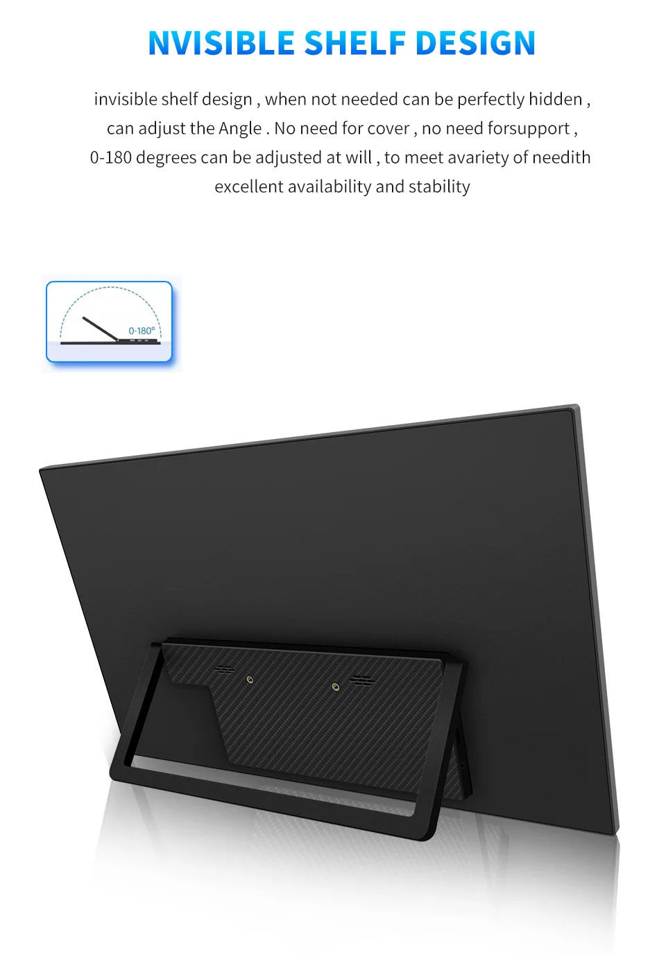 HGFRTEE 18,5 Zoll tragbarer Monitor, 100 Hz, FHD, IPS, PC-Gaming, erweitertes Display, Laptop, erweiterter Bildschirm für MAC, Laptop, PC, Xbox – Detail 4