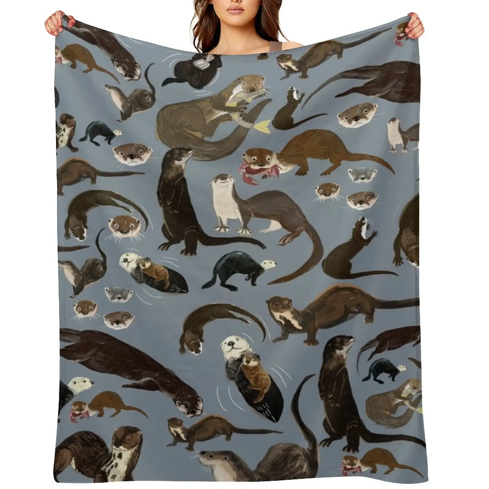 

Old World otters Throw Blanket Summer Beddings halloween Luxury St Soft Plaid Blankets
