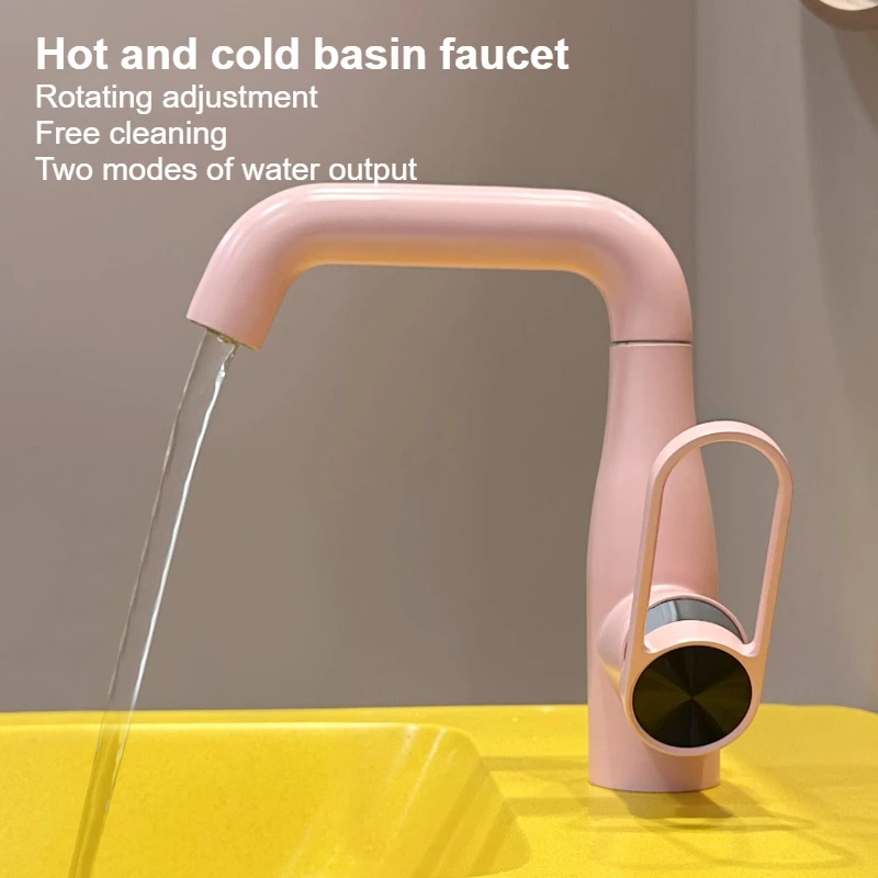 

Dopamine Washbasin with Pull-out and Lifting Faucet, Universal Rotating Washbasin Faucet, Splash-proof Cold and Hot Water Faucet
